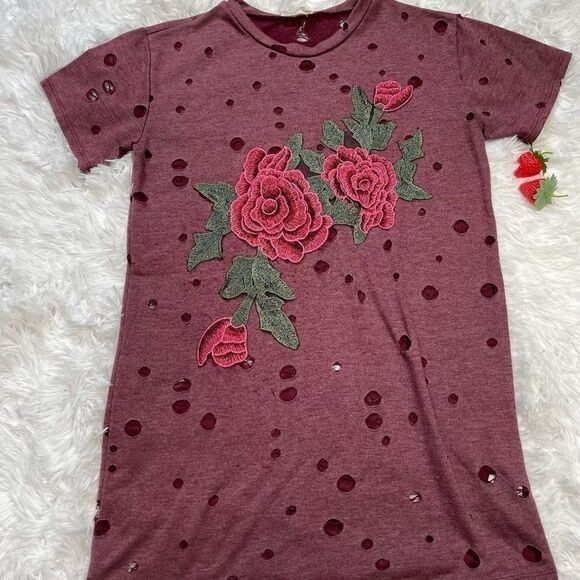 Local Lab Rose 3D Destroyed Shirt - Picture 2 of 9